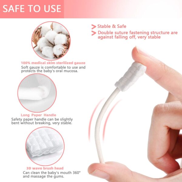 71s0ZxbaNKL._AC_SL1500_.jpg EASICUTI Baby Tongue Cleaner, Baby Toothbrush, 42Pcs Disposable Infant Toothbrush Clean Baby Mouth,Gauze Gum Cleaner Baby Oral Cleaning Stick Dental Care for 0-36 Month Baby+Free 1 Finger Toothbrush