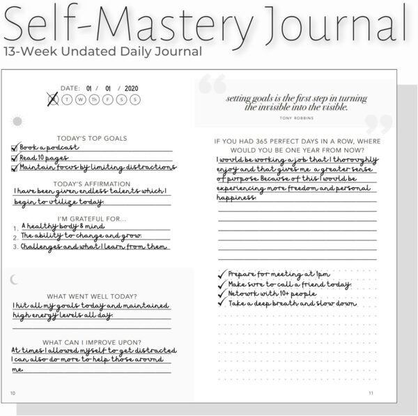 Self-Mastery Journal for Men - Gratitude Journal – 5 Minute Journal - Reflection Manifestation Journal for Mindfulness – Self Care Journal – Goal/Guided Gratitude Journal for Women & Men