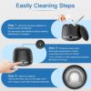 Ultrasonic Retainer Cleaner, 45kHz Denture Cleaner Machine, 5min and 10min Modes with Rechargable Top Cover, 200ml Dental Cleaning Pod, MouthGuard Cleaner for Aligner NightGuard Jewelry(Black)