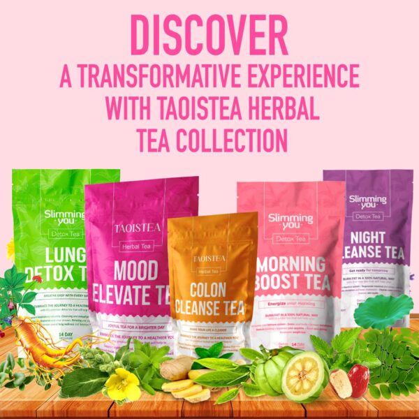 TAOISTEA Detox Tea 14 Day Herbal Tea, Detox Cleanse for Weight Loss, Colon Cleanse and Digestive Health- 1 Morning Boost Tea (14 Bags) & 1 Night Cleanse Tea (7 Bags)