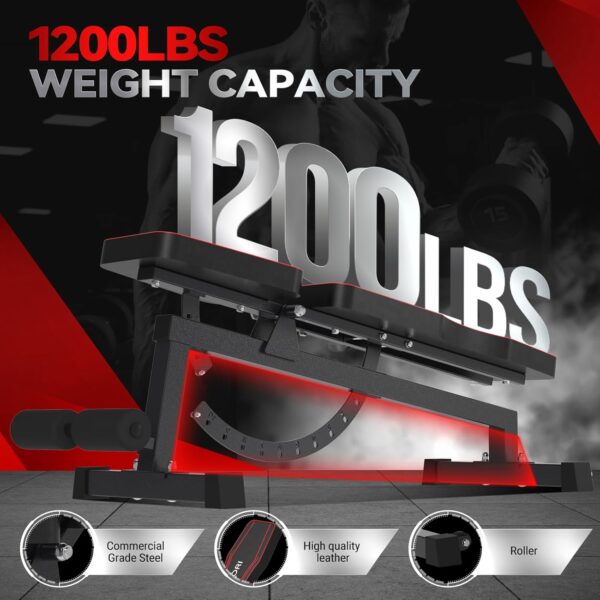 Weight Bench,Adjustable Workout Bench for Home Gym with 1200 LBS,Adjustable Back and Seat Exercise Incline for Full-Body Strength Training
