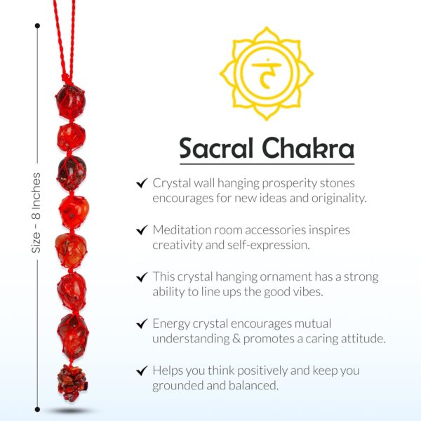 Carnelian Crystal - Meditation Room Accessories - Car Crystal Hanging Ornament - Crystals for Car Mirror - Wall Home Decoration - Feng Shui Gifts