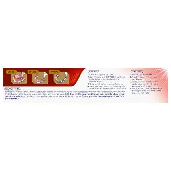 Super Poligrip Power Max Power Hold plus Seal Denture Adhesive Cream, Denture Cream for Secure Hold and Food Seal, Flavor Free - 2.2 oz