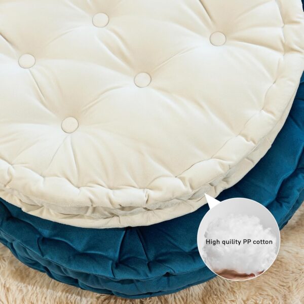Meditation Floor Pillow, Large Floor Seat Cushion,23.6inch Round Floor Pillows Seating for Adults,Solid Thick Meditation Cushion with Handle for Yoga Balcony Living Room Tatami Outdoor