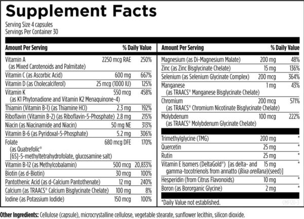 Designs for Health DFH Complete Multi - Comprehensive Multi Vitamin + Mineral Supplement with Folate, 1000 IU Vitamin D, Immune Support Vitamins - Multivitamin with No Copper, No Iron (120 Capsules)