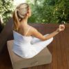 MeMoreCool Square Floor Pillow Seating for Adults Kids, Large Meditation Cushion Floor Pillow with Thick Foam & Soft Tufted Cover, Washable Big Pillow Seat Floor Cushion for Sitting Yoga 22" Coffee