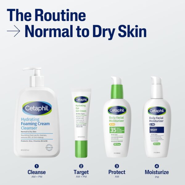 Cetaphil Cream to Foam Face Wash, Hydrating Foaming Cream Cleanser, 16 oz, For Normal to Dry, Sensitive Skin, with Soothing Prebiotic Aloe, Hypoallergenic, Fragrance Free