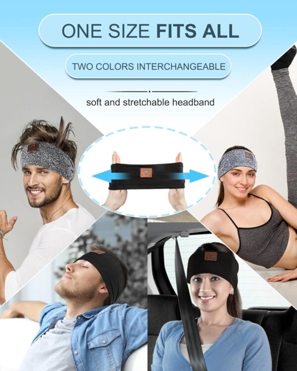 2-Pack Headband Headphones, Sleeping Headphones with Ultra-Thin HD Stereo Speaker, Bluetooth Headband Wireless for Sports, Workouts, Insomnia, Yoga, Air Travel, Meditation