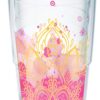 Tervis Made in USA Double Walled Yoga Lotus Flower Insulated Tumbler Cup Keeps Drinks Cold & Hot, 24oz, Clear