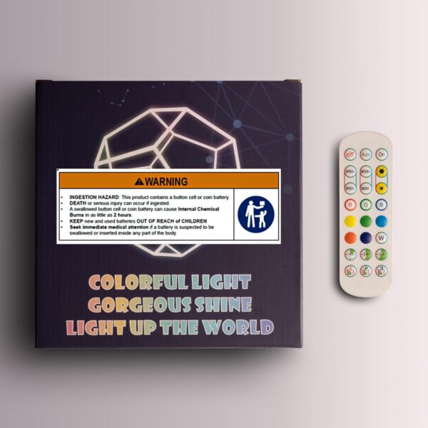 Infinity Dodecahedron Gaming Light, Cool RGBW Led Desk Table Lamp Light for Bedroom Gaming Room Decor, Unique Colorful Mood Changing Ambient Night Lighting lamp Adult Men Birthday Gift
