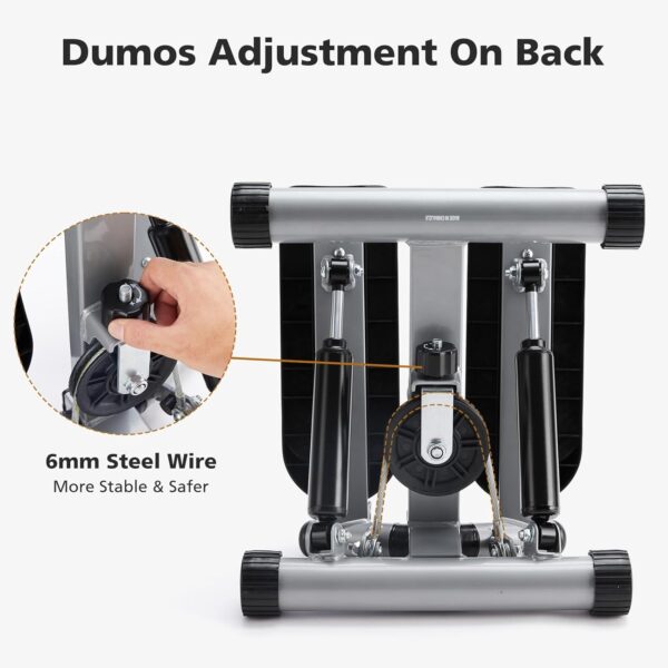 DUMOS Steppers for Exercise at Home, Mini Stair Stepper with Resistance Bands, Portable Full Body Workout Stepper Machine Adjustable Foot Twist Stepper for Fitness
