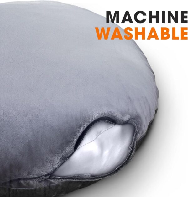 Cheer Collection Extra Large Floor Pillow, 32" Round Meditation Cushion, Oversized Yoga Pillow & Floor Cushions for Adults, Floor Pillows for Sitting, Meditation, and Seat Cushion -Grey