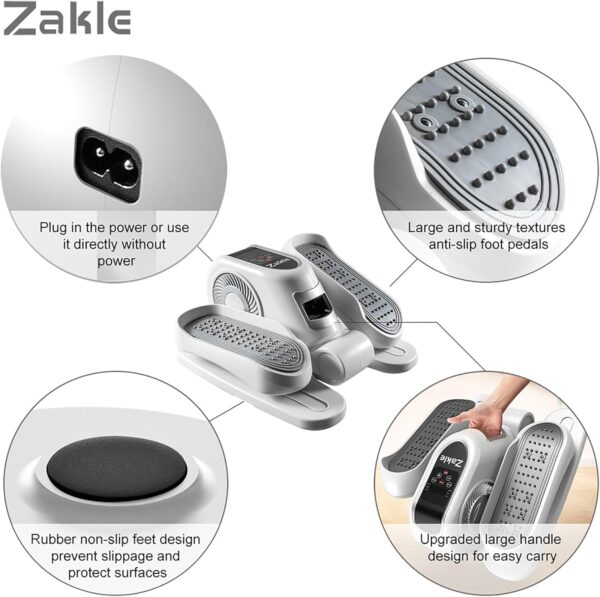 Zakle Under Desk Elliptical Machine, Ellipse Leg Exerciser w/Remote Control & 12 Adjustable Speeds, Noiseless Ellipse Leg Exerciser, Fully Assembled Elliptical Training Machine