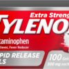 Tylenol Extra Strength Acetaminophen Rapid Release Gels, Pain Reliever & Fever Reducer, 100 ct