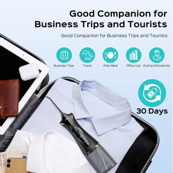 COSLUS Water Dental Flosser Pick for Teeth: 4 Modes Cordless Portable 300ML Larger Tank Water Teeth Cleaner IPX7 Waterproof Flossing Cleaning Picks for Home Travel FC5360