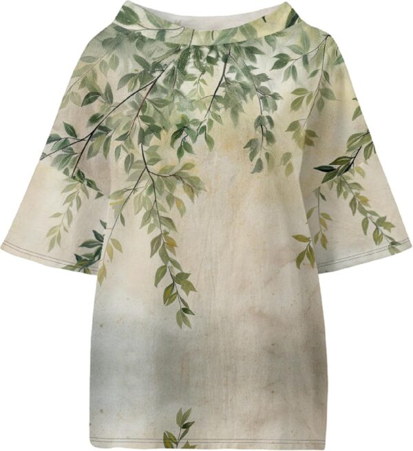 Linen Shirt for Women Crew Neck 3/4 Sleeve Tunic Blouses Casual Loose Fall T-Shirt Tops for Ladies Summer S-5XL