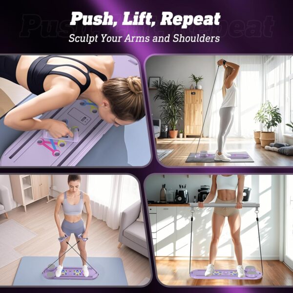 Pilates Board Multifunctional Abdominal Board, Foldable Ab Core Trainer Board, Abs Core Workout Exercise Reformers Set, Premium Pilates Reformer Set for Full-Body Workouts
