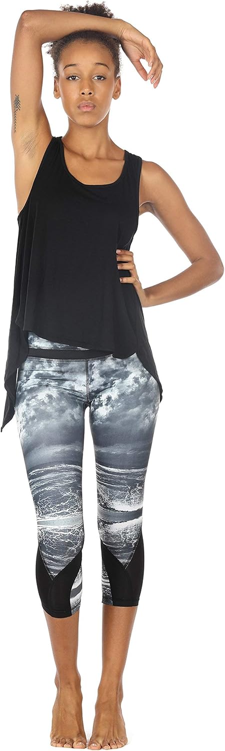 icyzone Tie Back Yoga Tops for Women, Lightweight Workout Athletic Tanks, Breathable Gym Shirts