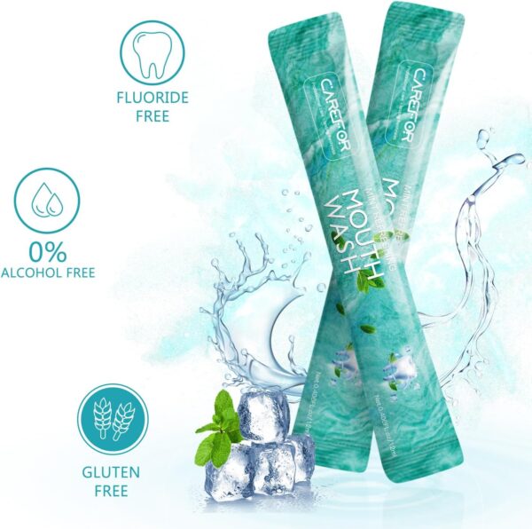 Mouthwash Travel Size Portable Mouthwash Packets to Go, Alcohol & Fluoride Free Fresh Mint Mouthwash Strips for Superior Oral Hygiene,30 Individual Disposable Mouthwash Packs