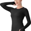 MathCat Seamless Workout Shirts for Women Long Sleeve Yoga Tops Sports Running Shirt Breathable Athletic Top Slim Fit