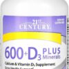 21st Century Calcium 600 Plus D Plus Minerals Caplets, 120Count (27498)
