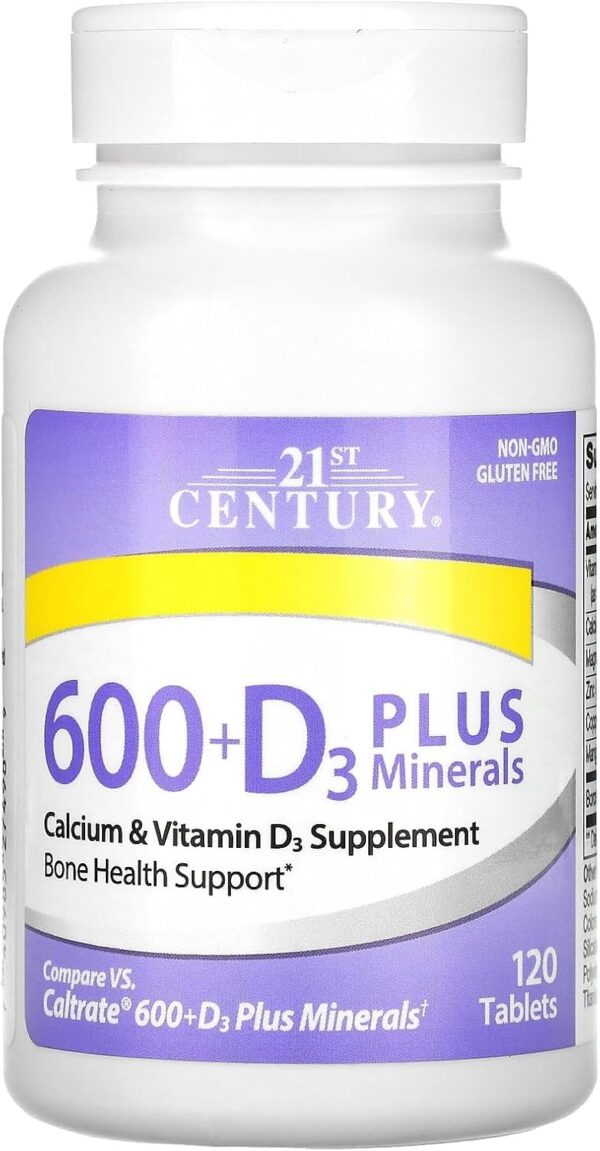 21st Century Calcium 600 Plus D Plus Minerals Caplets, 120Count (27498)