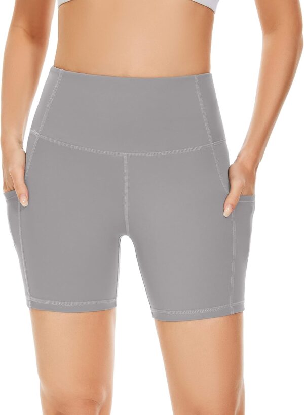 Custer's Night High Waist Out Pocket Yoga Short Tummy Control Workout Running 4 Way Stretch Yoga Leggings