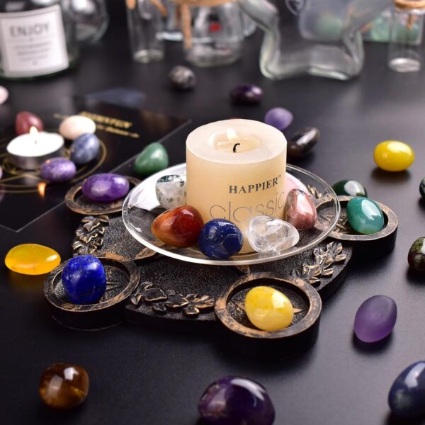 Polished Stone Set, Limited Edition, 1.8 lbs, 0.8 Inches, 25 Types of Extra Large Tumbled Gemstones and Crystals in Bulk for Healing, Reiki, Meditation, and Witchcraft
