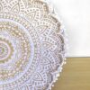CRAFT KALA 32 Inch Meditation Floor Pillow Cover Round Pillow Seating Hippie Decorative Adults Bohemian Mandala Cushion Cover Outdoor Living Room Throw Ottoman Poufs Cover (White Gold Ombre)