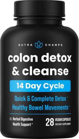 Colon Cleanse & Detox for Weight Loss [14 Day Quick Cleanser] Safe & Effective Formula with Probiotic & Digestive Enzymes for Constipation Relief - Capsules Supplement to Flush Toxins & Boost Energy