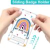 Plifal ID Badge Holder with Lanyard and Retractable Badge Reel Clip, Rainbow Mental Health Matters Card Name Tag Lanyard Vertical ID Protector Bage Clips for Nurse Nursing Psychologist Doctor Student