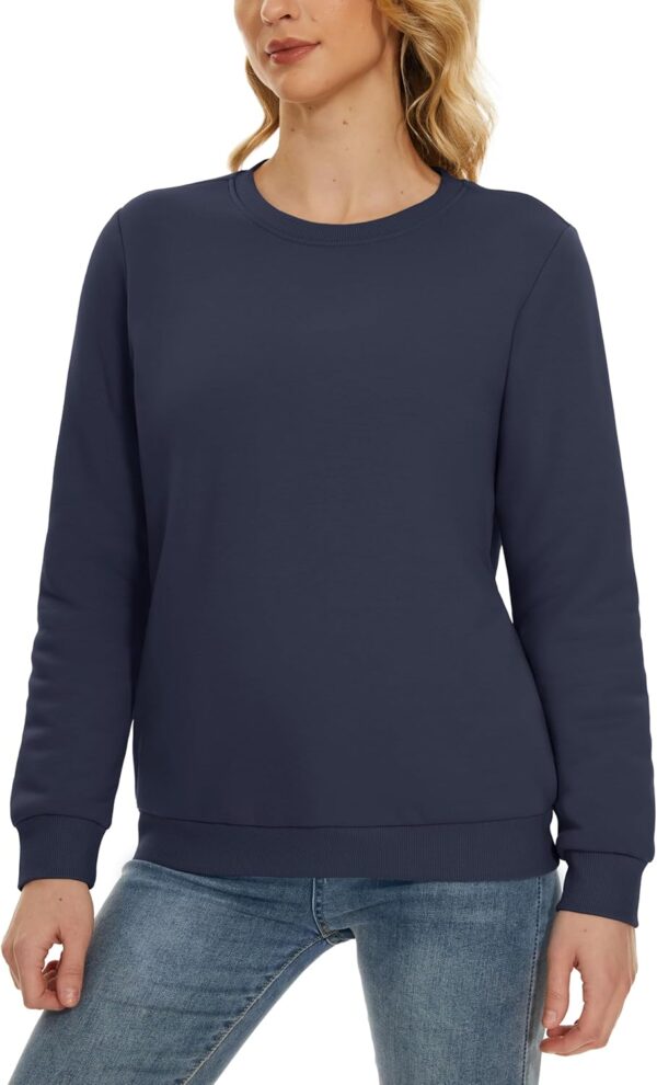 MAGCOMSEN Women's Sherpa Lined Sweatshirts Thermal Casual Crewneck Fleece Pullover Winter Warm Thick Long Sleeve Tops