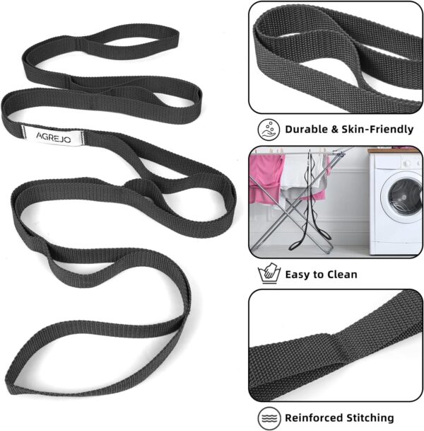 Stretching Strap Yoga Strap Physical Therapy for Home Workout, 10 Loops Non-Elastic Stretch Strap for Pilates, Flexibility, Exercise, Stretch Band for Women & Men