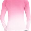 MathCat Long Sleeve Workout Tops for Women, Gradient Running Athletic Shirts, Seamless Breathable Tops with Thumb Holes