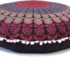 Large Round seat Floor Cushion Chair Ottoman Cover Pouf Pillow Meditation Floor Cushions for Adults Seating pouffe Ottoman Throw Covers Craft Room Furniture for Sitting Cover 22 Inches (Pink)