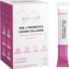 UpNourish Prebiotics, Probiotics and Caviar Colalgen for Women's Digestive & Weight Wellness, Skin Radiance, Joint Mobility, Feminine Health with Cranberry Extract & D-Mannose, 30 Fast-melt Packets
