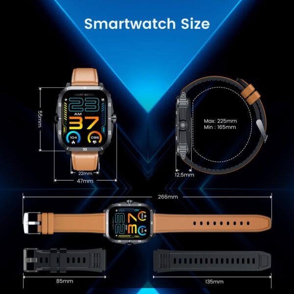 Smartwatch for Men Fitness Smart Watch: 2.0 inch Brown Watch with Bluetooth Call Answer - Android iOS Compatible Military 3ATM Waterproof 100+ Sports Digital Activity Tracker Heart Rate Sleep Monitor