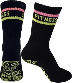 Got a Grip Premium Womens Neon Striped Grip Socks for Pilates, Barre, & Yoga, Socks for Women