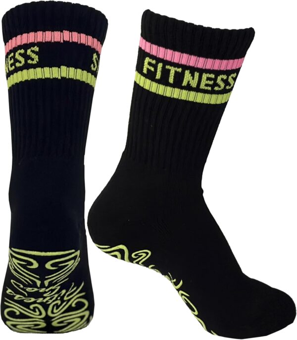 Got a Grip Premium Womens Neon Striped Grip Socks for Pilates, Barre, & Yoga, Socks for Women
