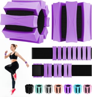 Ankle Weights for Women Men, Adjustable Wrist Weighted Bracelet for Home Gym Workout, Walking, Running, Travel, Pilate, Yoga, Exercise,Barre,Strength Training. Set of 2 (1Lb Each)