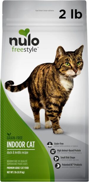 Nulo Freestyle Indoor Cat Food, Supports Weight Management, Premium Grain-Free Dry Small Bite Kibble, All Natural Animal Protein Recipe with BC30 Probiotic for Digestive Health Support