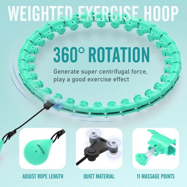 JKSHMYT Weighted Hula Circle Hoops for Adults Weight Loss, Infinity Fit Hoop Plus Size, 30 Detachable Links, Exercise Hoop for Women and Beginners