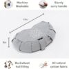 Mindful & Modern Large Meditation Cushion | Zafu Yoga Bolster Meditation Floor Pillow Seat | Buckwheat Hull Filled Crescent Shaped Cushion with Removable Washable Cover + Carry Handle