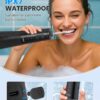 Water Flosser, Cordless Water Dental Flosser, 9 Jet Tips 5 Modes 300ML IPX7 Waterproof, Portable Rechargeable Oral Irrigator for Home Travel - Gums, Orthodontic, Braces Care - Black