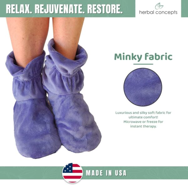 Herbal Concepts Booties Hot and Cold Feet Aromatherapy with 12 Herbs Wheat and Flax Seed for Relieving Foot Stiffness, Sore Muscles and Joints, Achilles tendinitis, Plantar Fasciitis, Charcoal