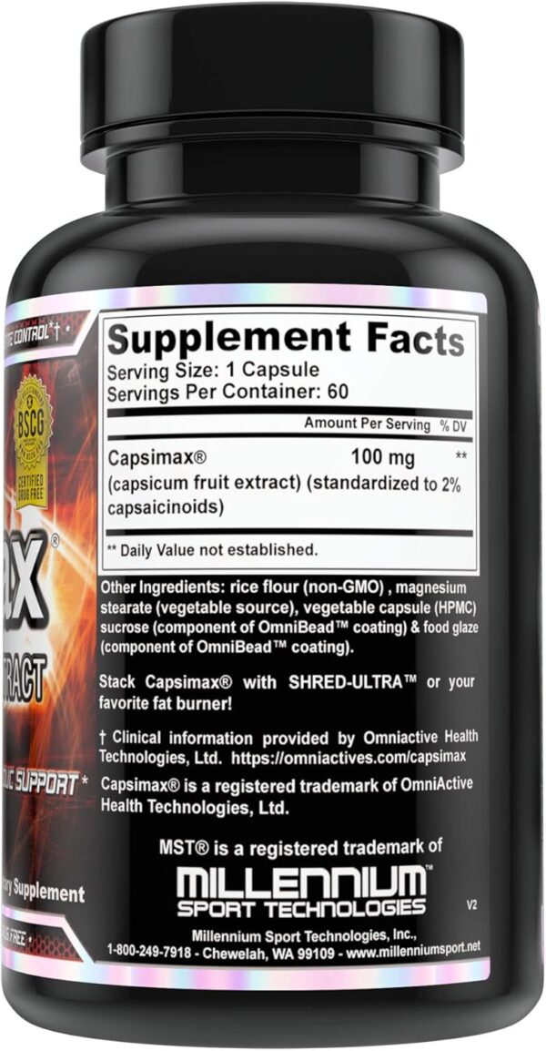 MST Capsimax Supplement 100mg V Capsules, 60 Servings Clinically Dosed Weight Management, Thermogenic, Appetite Control, Calorie Burning, Metabolic Health, Stimulant Free. BSCG Certified