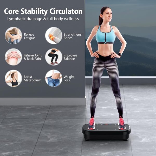 Vibration Plate Exercise Machine, Vibration Plate for Lymphatic Drainage 330 Lbs Capacity Whole Body Vibration Platform Machines Helps Weight Loss Shaping Toning Wellness Home Gyms Office