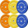 Color Olympic Bumper Plates - Elastic and Tough Rubber Weights Plate with Metal Insert, 2-Inch Universal Fit, Ideal for Strength Training and Fitness Workouts