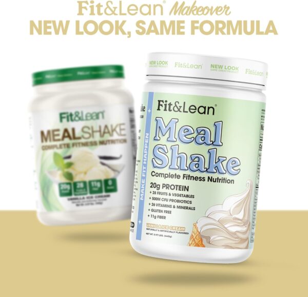 Fit & Lean Meal Shake, Fat Burning Meal Replacement, Protein, Fiber, Probiotics, Vanilla, 1lb, 10 Servings Per Container