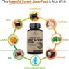 Wholesome Wellness Grass Fed Desiccated Beef Liver Capsules (180 Pills, 750mg Each) - Natural Iron, Vitamin A, B12 for Energy - Raised Undefatted in New Zealand Without Hormones or Chemicals
